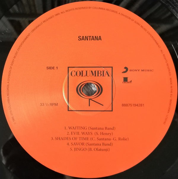 Santana - Santana - 1 LP - New/Sealed Vinyl