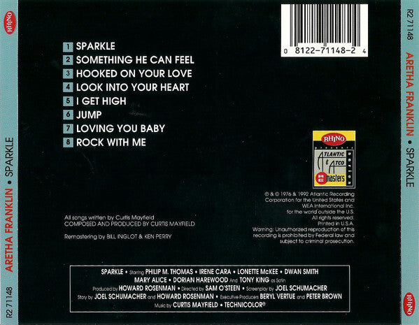 Aretha Franklin - Sparkle - Music From The Warner Bros Motion Picture - Used CD