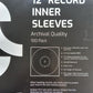 100 Anti-Static HDPE Rice Paper Archival Inner Sleeves for 12" Vinyl Records
