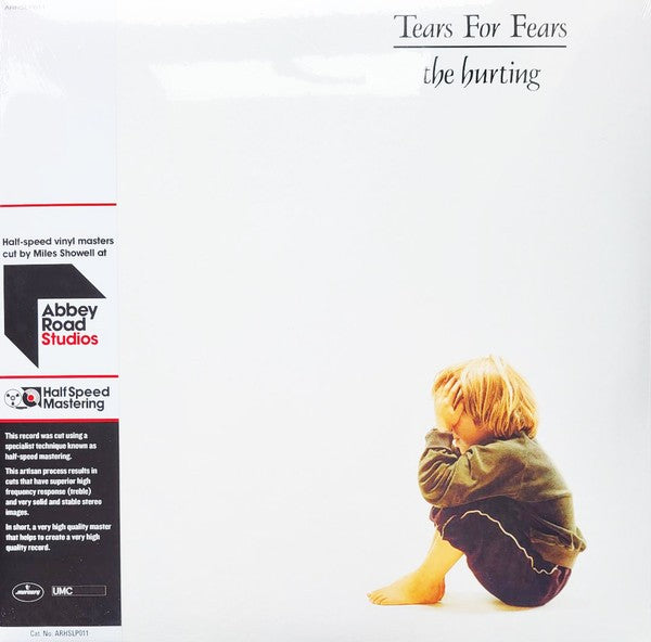 Tears For Fears The Hurting vinyl record cover with seated child and half-speed mastering label