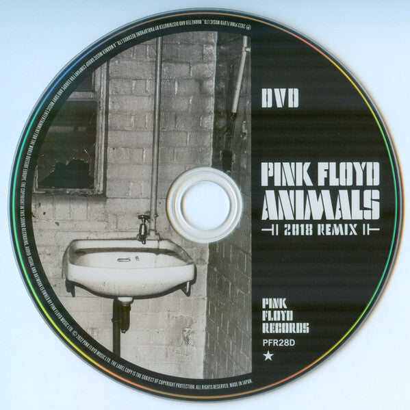 Pink Floyd Animals 2018 Remix DVD with industrial sink and brick wall design