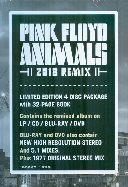 Pink Floyd Animals 2018 Remix limited edition 4 disc package cover with album details