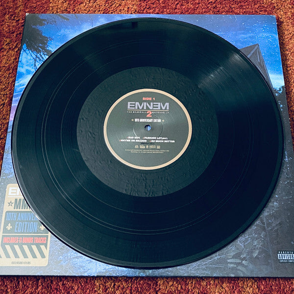 Eminem vinyl record 10th anniversary edition on album cover, music collector item