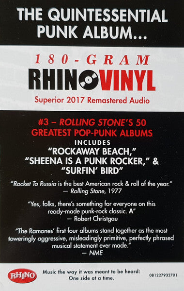 180-gram Rhino vinyl punk album remastered, featuring Rolling Stone pop-punk classics.