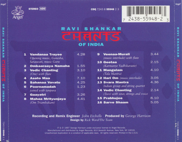 Ravi Shankar - Chants Of India - Used CD