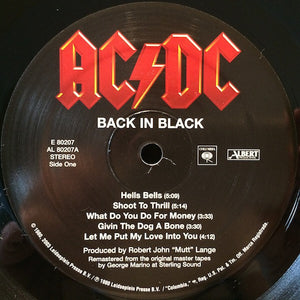 AC/DC - Back In Black - Remastered - Embossed - Brand New/Sealed Vinyl
