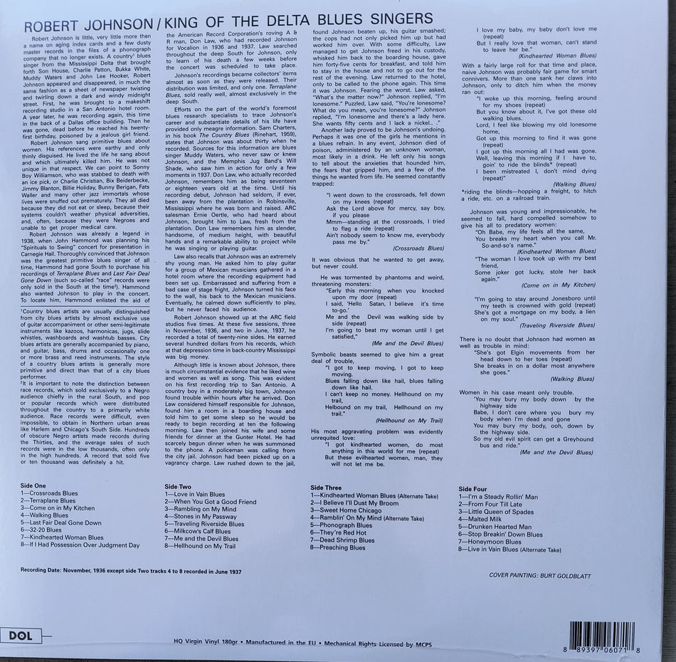 Robert Johnson - King Of The Delta Blues | Ltd Ed Royal Blue Colored 2LP