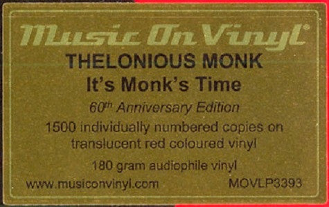 Thelonious Monk - It's Monk's Time | Red 180g Anniv LP | Music On Vinyl # /1500