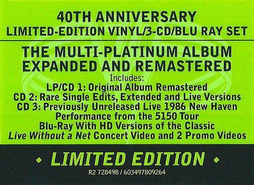 Van Halen - 5150 | 40th Anniversary Deluxe | 180g LP + 3CD + Blu-ray