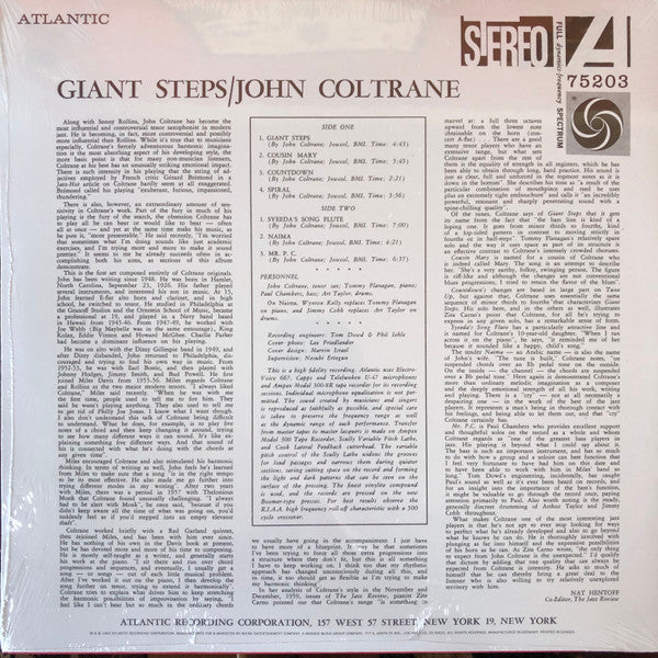 John Coltrane - Giant Steps | Rhino 180g Stereo LP