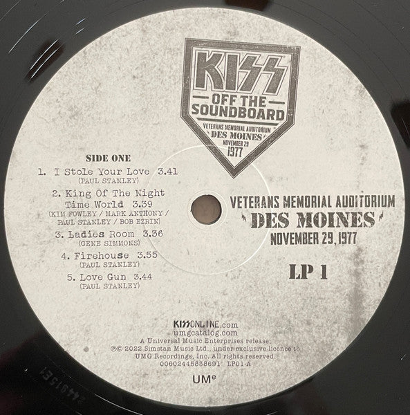 KISS - Off The Soundboard: Live In Des Moines | 2LP | The Ultimate KISS Live
