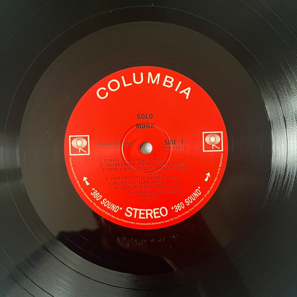 Thelonious Monk - Solo Monk | 180 Gram Audiophile LP | Music On Vinyl