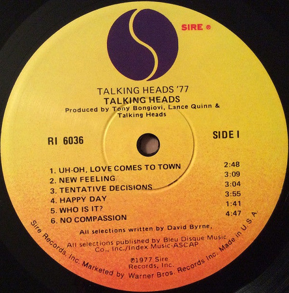 Talking Heads 77 | 180 Gram Vinyl | Debut Album | Post Punk CBGB Era