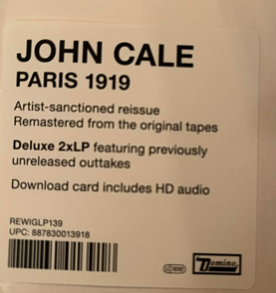 John Cale Paris 1919: Deluxe Edition (Remastered, Digital Download Card) (2 Lp's
