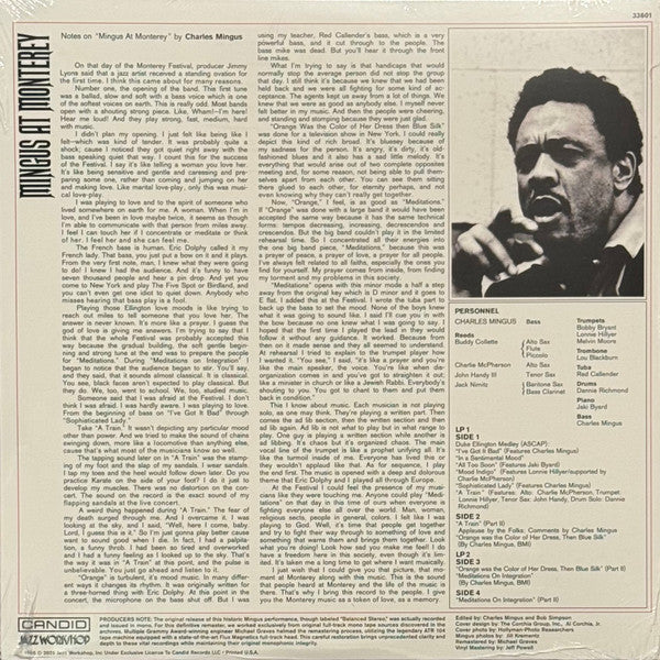 Charles Mingus - Mingus At Monterey | 2LP | Historic 1964 Festival Performance