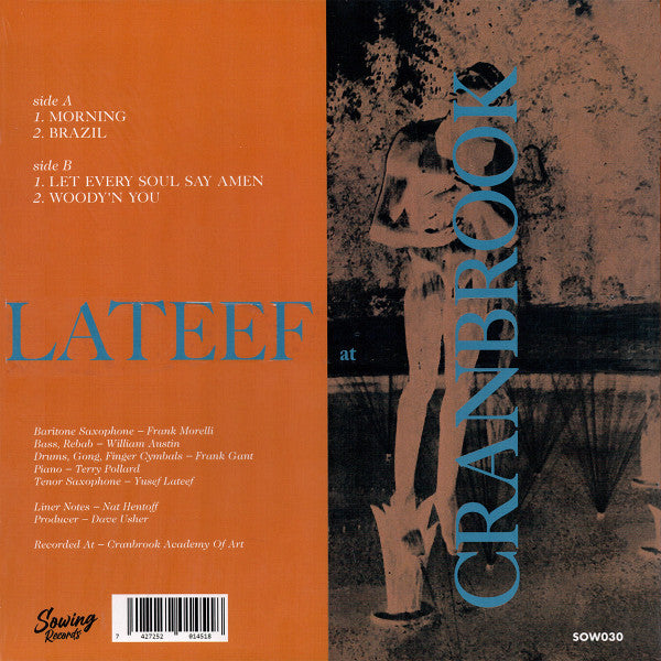 Yusef Lateef - Lateef At Cranbrook | Limited Clear Vinyl Ed. | 1958 Live Jazz