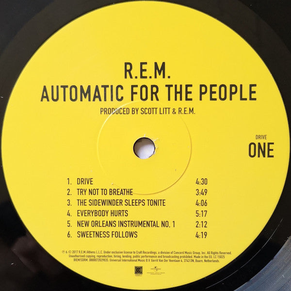 R.E.M. - Automatic For The People | Alternative Rock 1992 Album LP