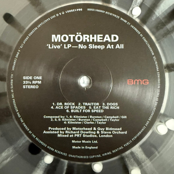 Motörhead - No Sleep At All | 50th Anniversary Clear Black White Splatter LP