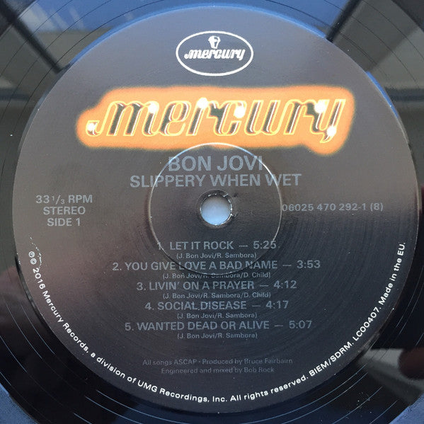 Bon Jovi - Slippery When Wet | 180 Gram Vinyl LP | Livin' on a Prayer