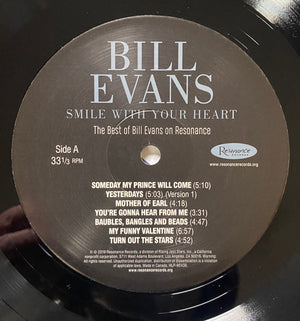 Smile With Your Heart: The Best of Bill Evans on Resonance | Indie Ex 180g LP