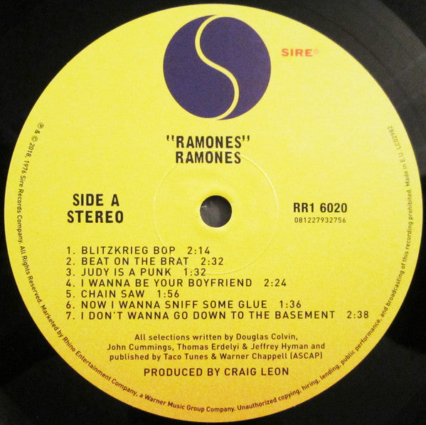 Ramones - Ramones | Remastered Edition | 1LP | Fast Shipping