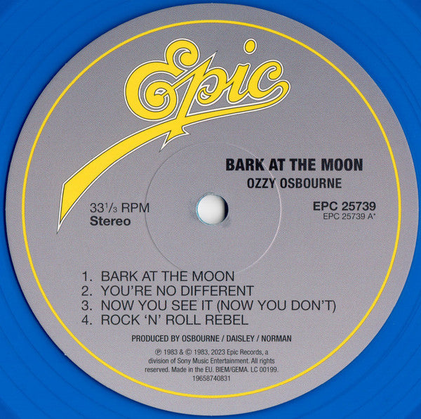 Ozzy Osbourne - Bark At The Moon | 40th Anniv Cobalt Blue LP | RSD