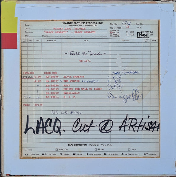 Black Sabbath | Ltd Rhino Hi-Fi 180g LP | Original Analog Master Tapes
