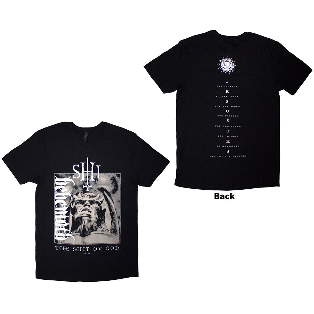 Behemoth The Shit Ov God Vertical Logo Cover Black