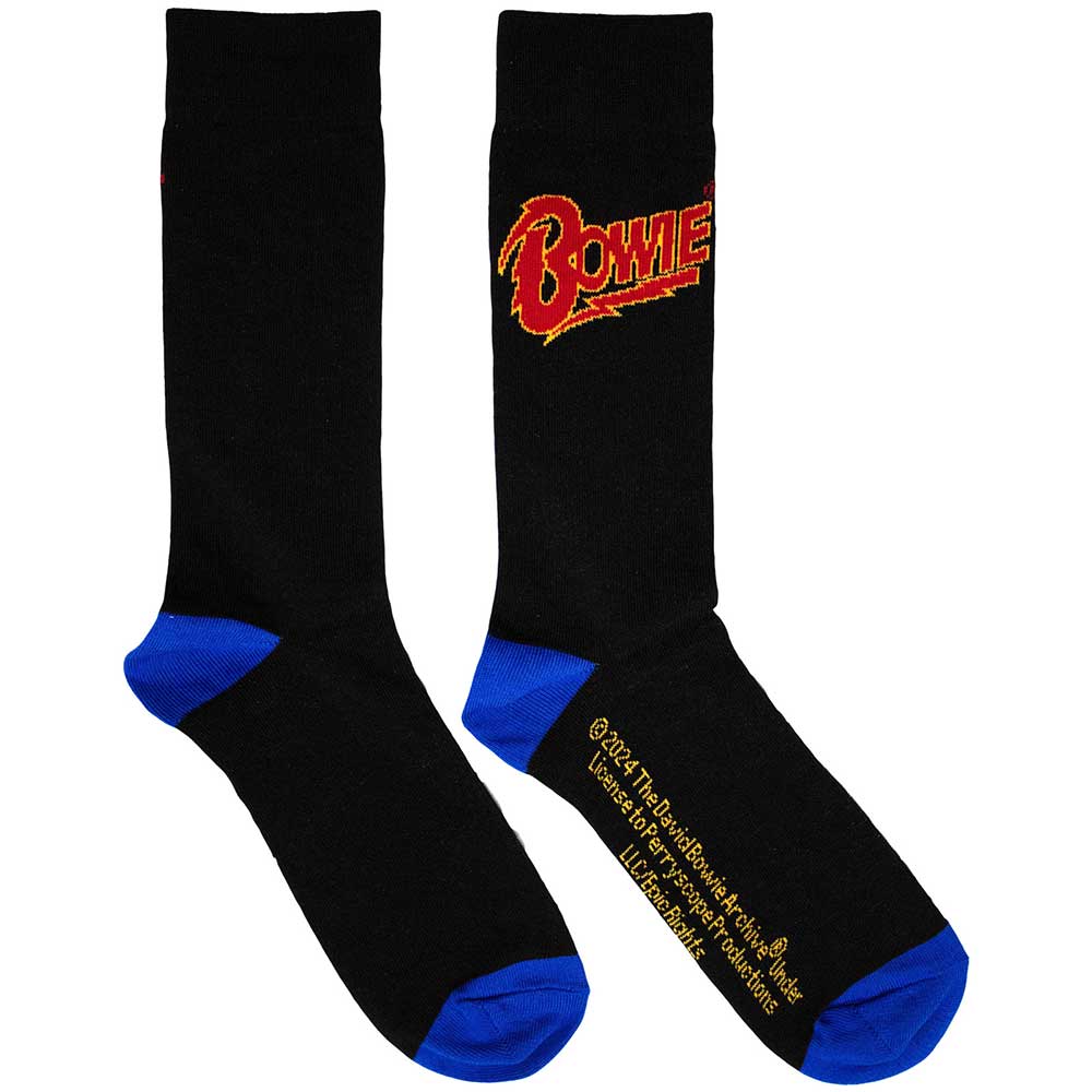 David Bowie Logo Blue Contrast Black