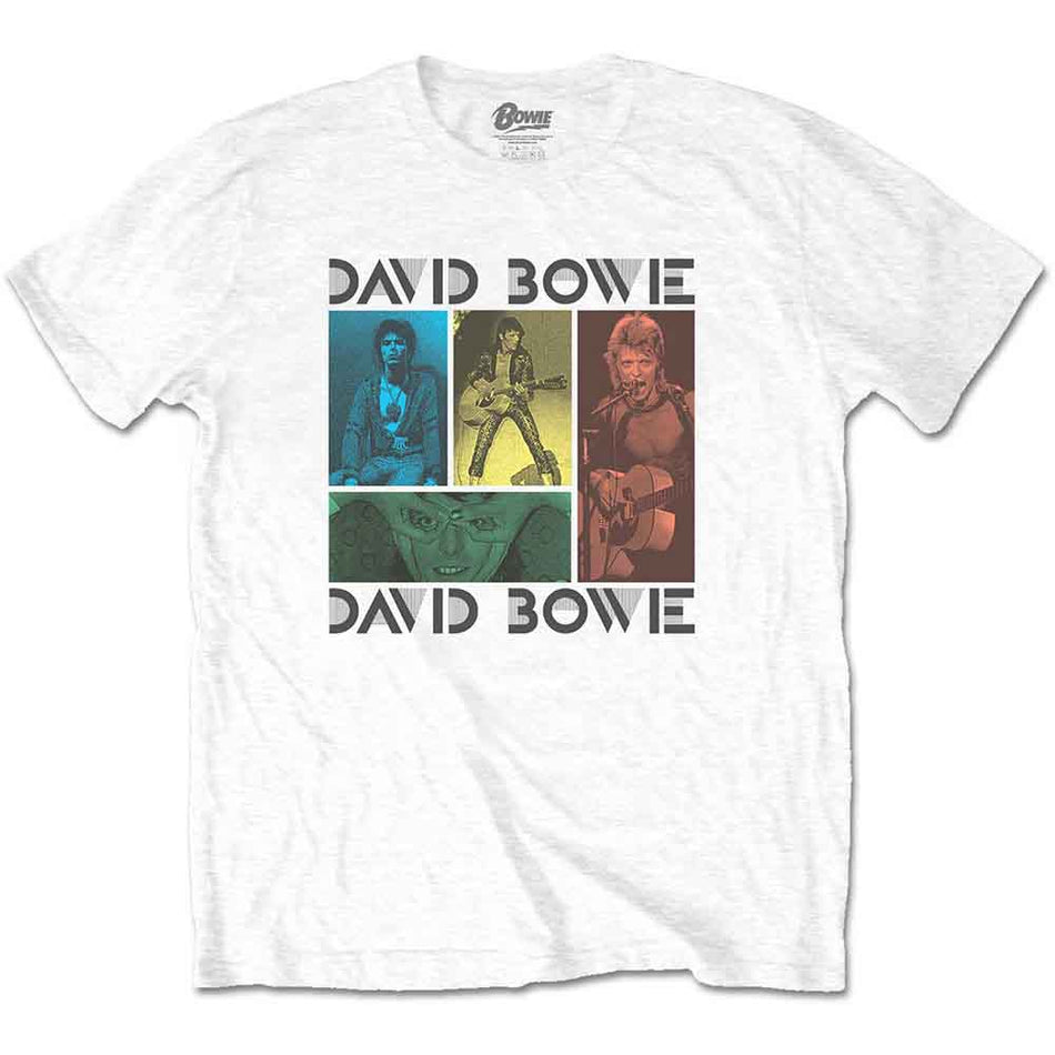 David Bowie Mick Rock Photo Collage White