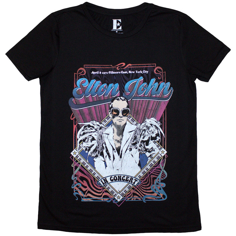 Elton John Psych Vintage Black