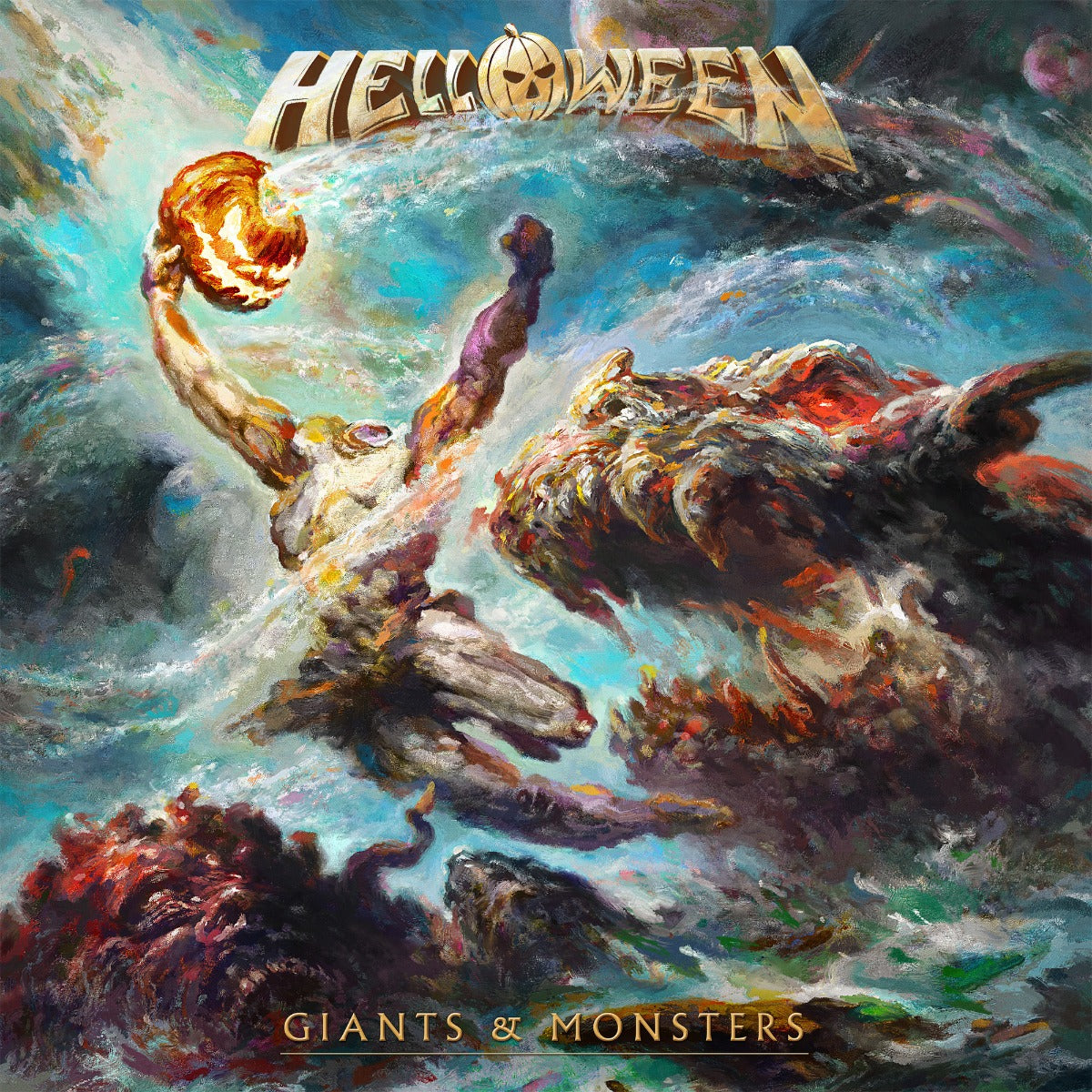 Helloween Giants & Monsters (Indie Exclusive) (Yellow Marble Vinyl) (Pumpkin Etching & Booklet) [2LP]