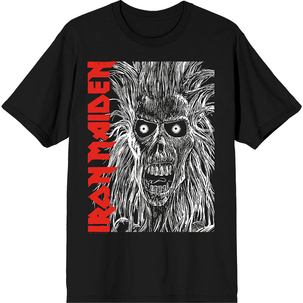 Iron Maiden Eponymous Face Red Logo Black