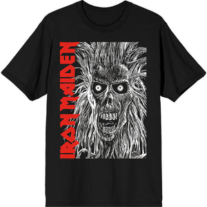 Iron Maiden Eponymous Face Red Logo Black