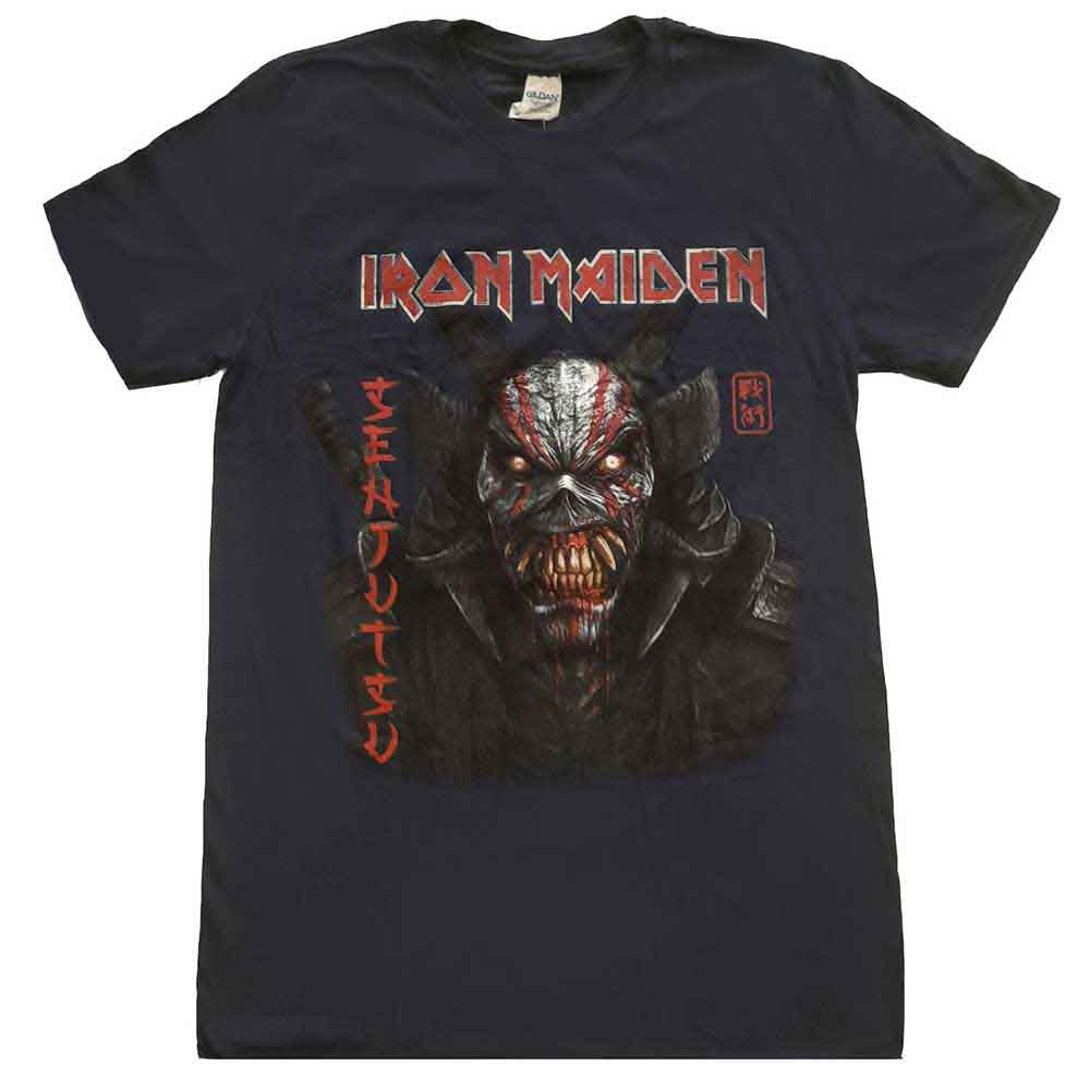 Iron Maiden Senjutsu Back Cover Vertical Logo Blue