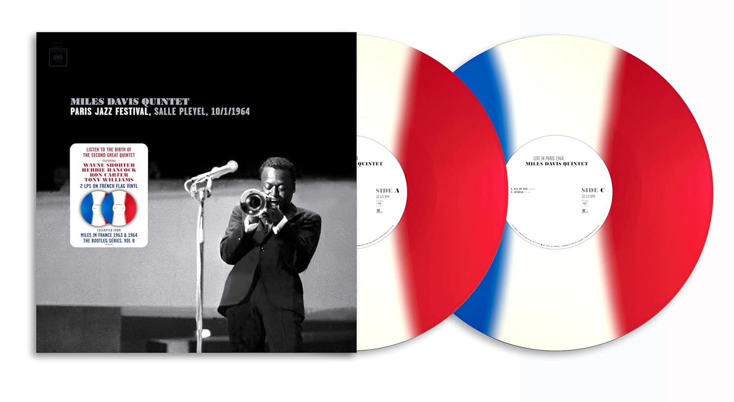 Miles Davis Paris Jazz Festival, Salle Pleyel 10/1/1964 (Blue, White & Red Colored Vinyl, Remastered) (2 Lp)
