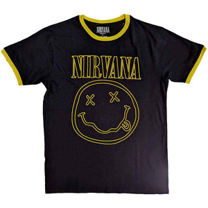 Nirvana Outline Happy Face Black