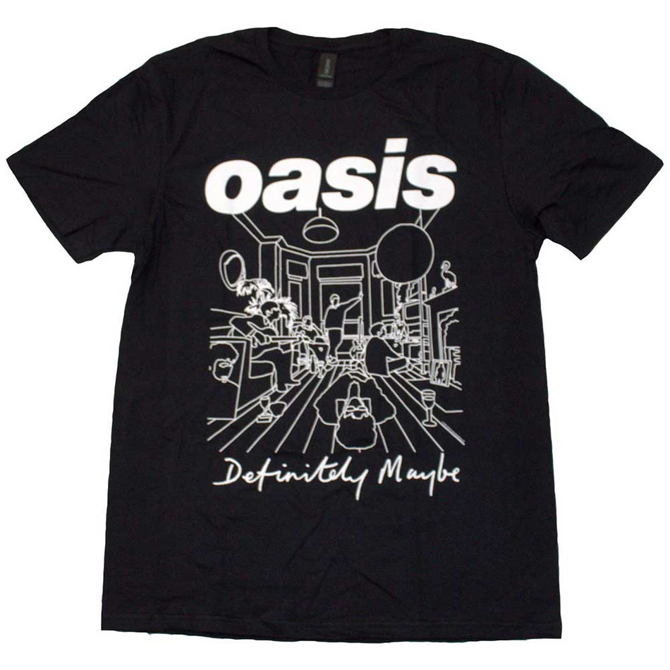 Oasis Definitely Maybe Line Drawing Black