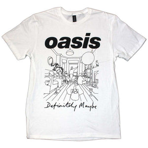 Oasis Definitely Maybe Line Drawing White