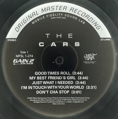 The Cars - Self-Titled | Mobile Fidelity 180G LP | Numbered | Just What I Needed 2
