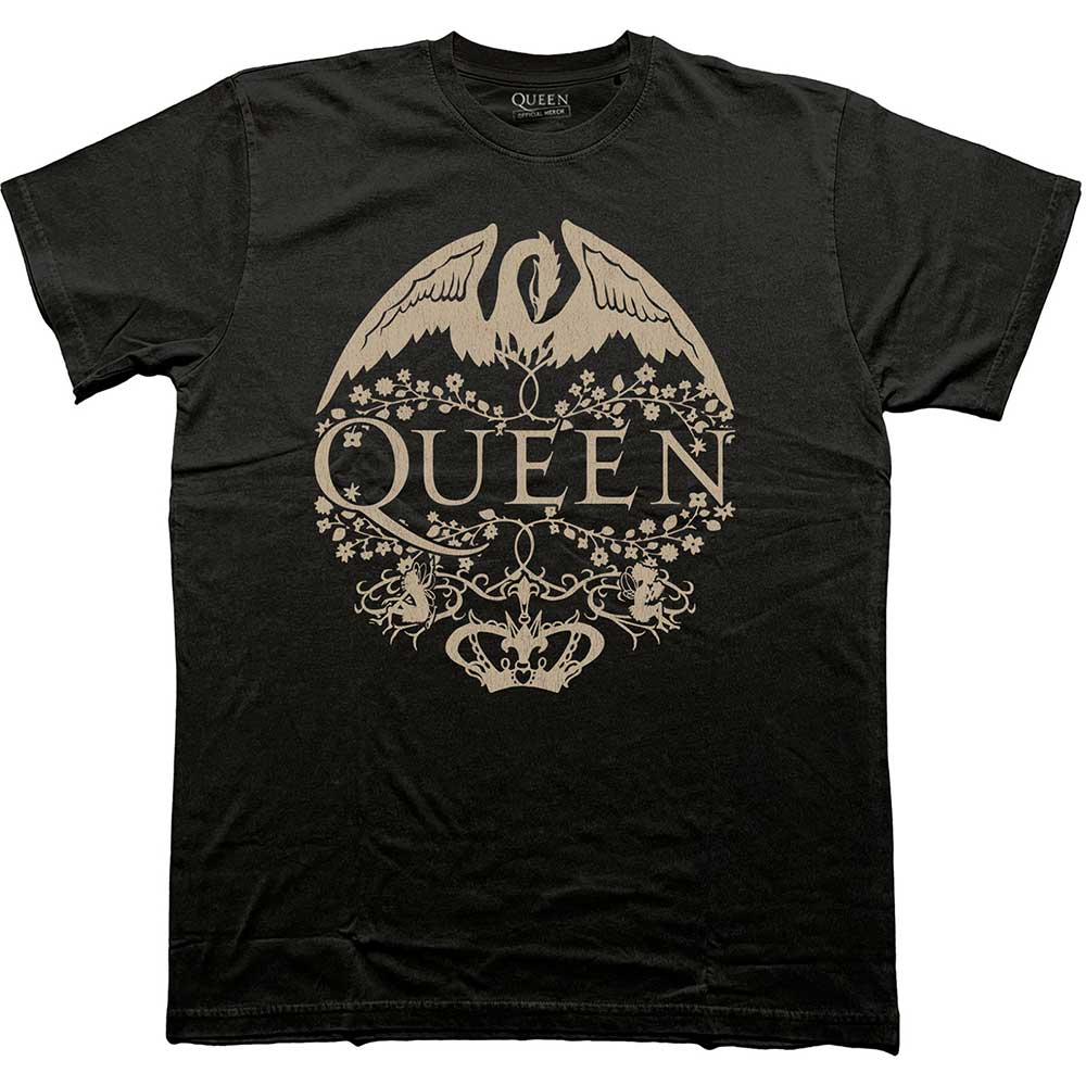 Queen Floral Crest Mono Black