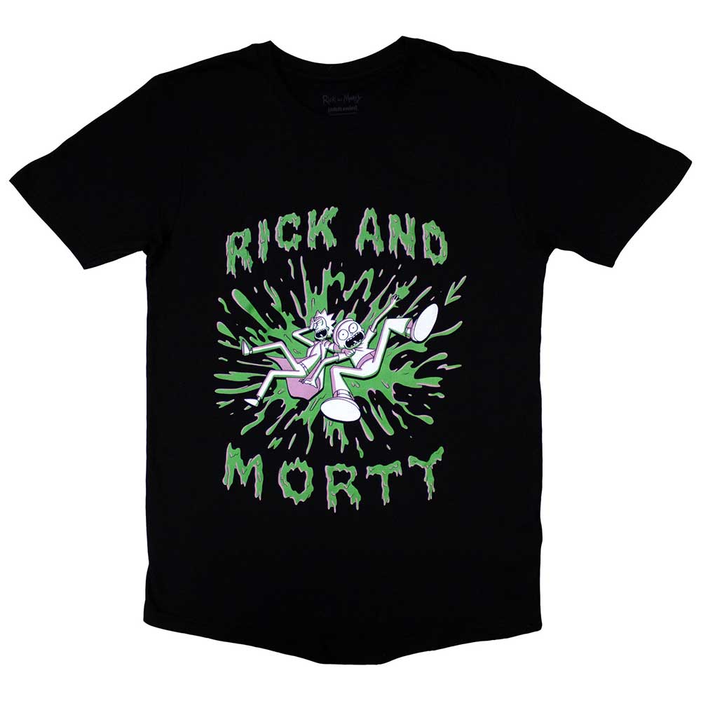 Rick & Morty Green Splat Black