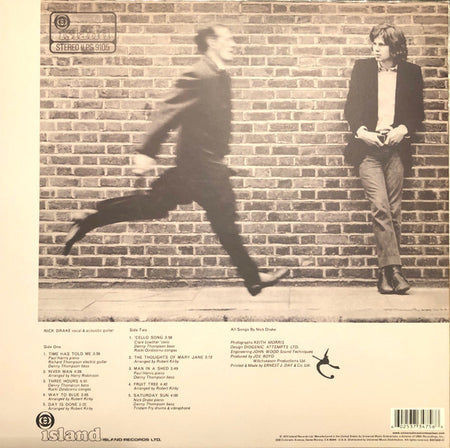 Vintage vinyl album cover featuring a man standing against a brick wall and another person running past.