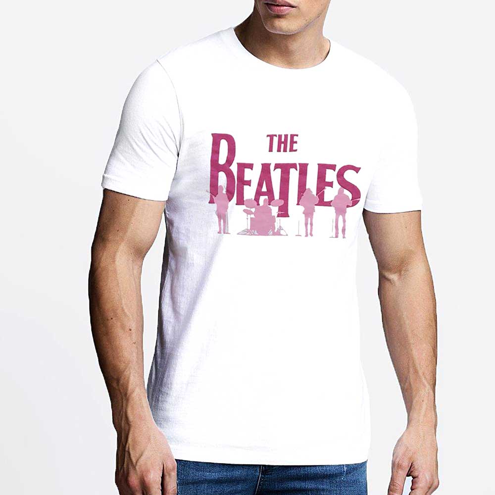 The Beatles Band Silhouettes White