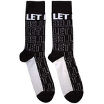 The Beatles Let It Be Text Outlines Repeat Black