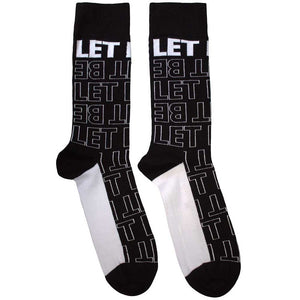 The Beatles Let It Be Text Outlines Repeat Black