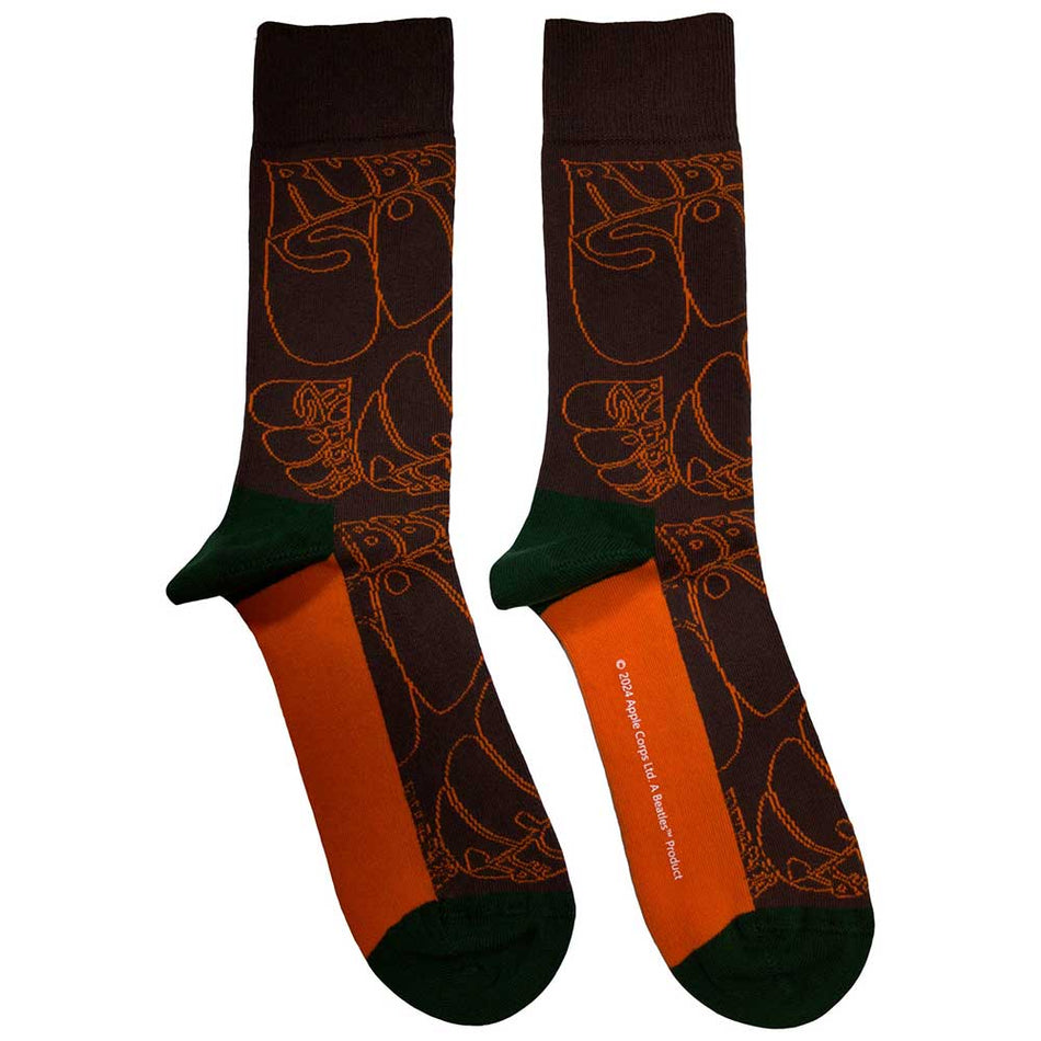 The Beatles Rubber Soul Text Outlines Repeat Brown