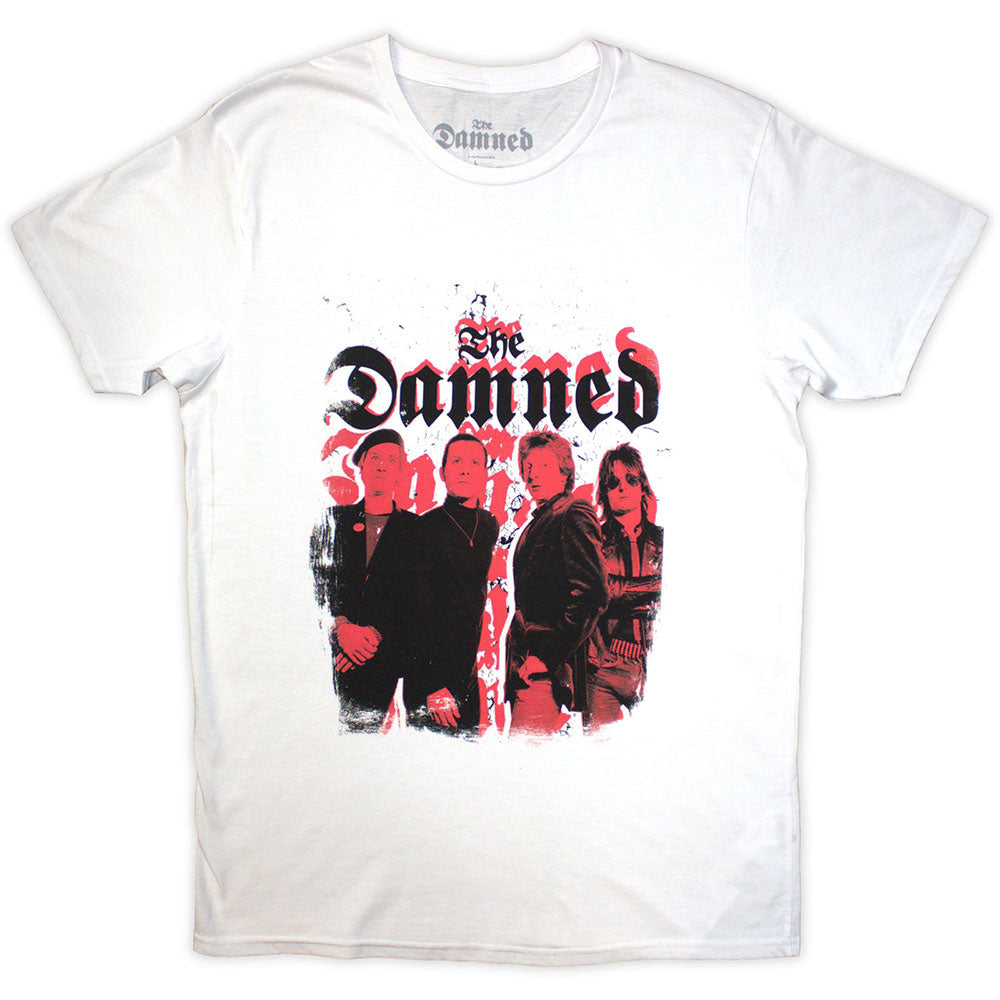 The Damned Repeat Logo Photo White