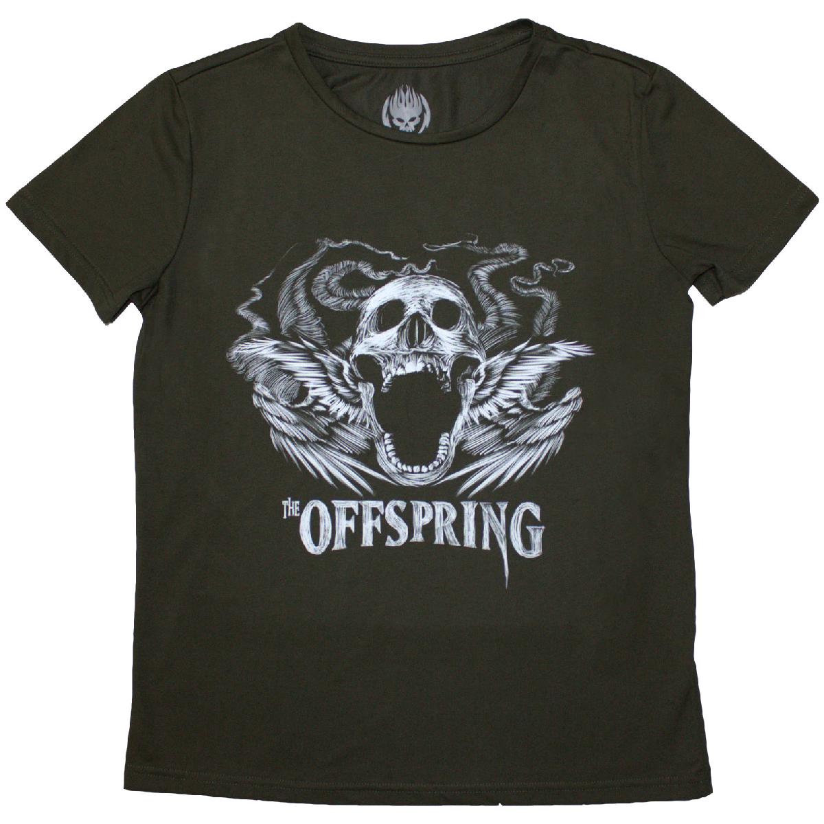 The Offspring Feathered Winged Skull Green